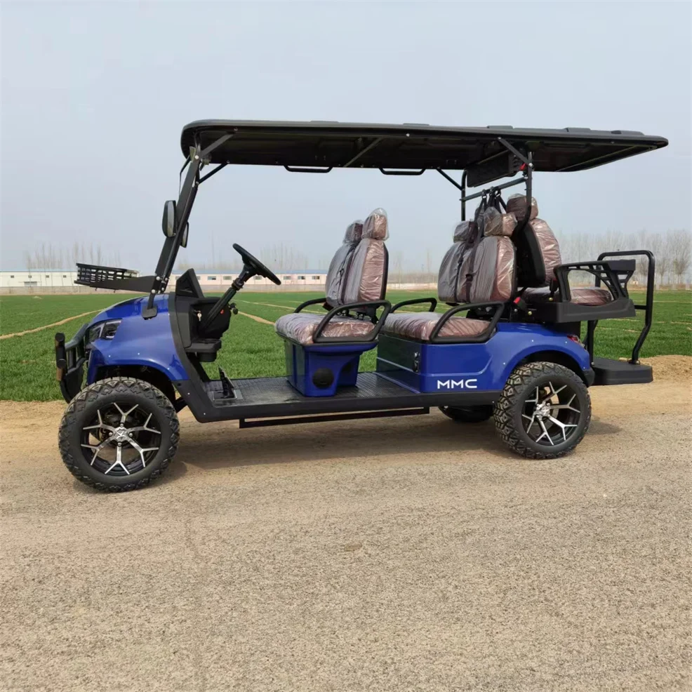 Carro do clube 4 Seater Solar Painéis De Íon De Lítio Carrinho De Golfe, Verde Azul Metálico, preço De Desconto