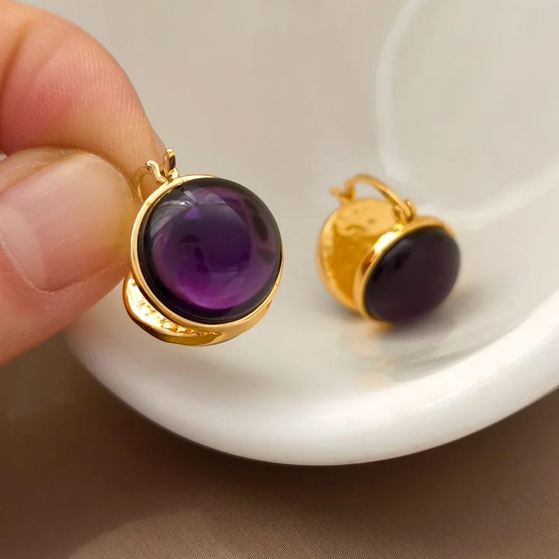 Trendy Jewelry Vintage Temperament Glass Earrings For Women Party Gifts Simply Design Ear Accessories 2023 Trend New Hot Sale