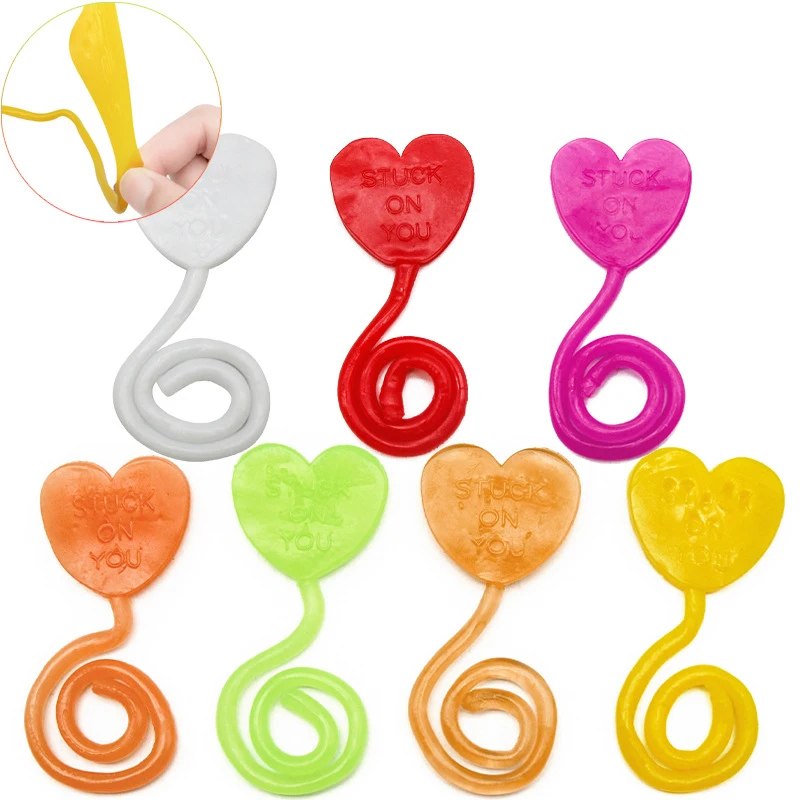 15Pcs Love Heart Stretchable Sticky Slap Toys for Kids Birthday Party Favors Wedding Valentine's Day Girlfriend Boyfriend Gift