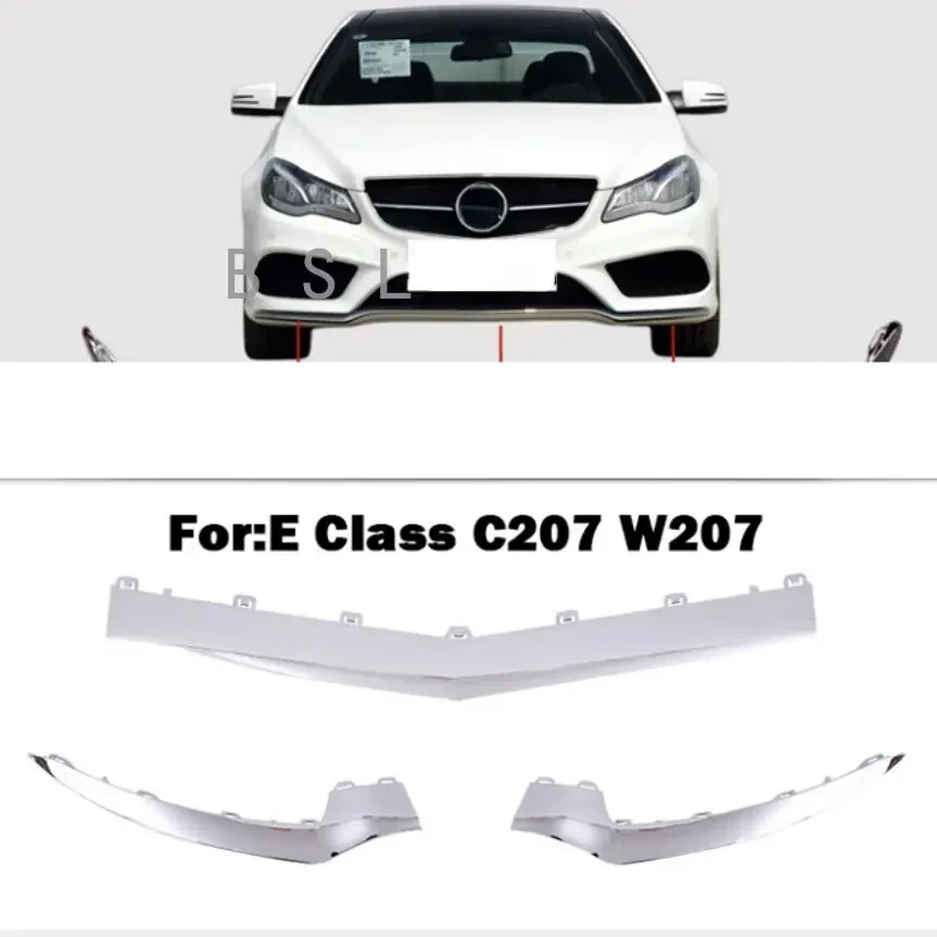 Front Bumper Spoiler Chrome Chromium Lip Diffuser For Mercedes E Class Klass W207 C207 Coupe A2078850874 A2078850974 A2078850774