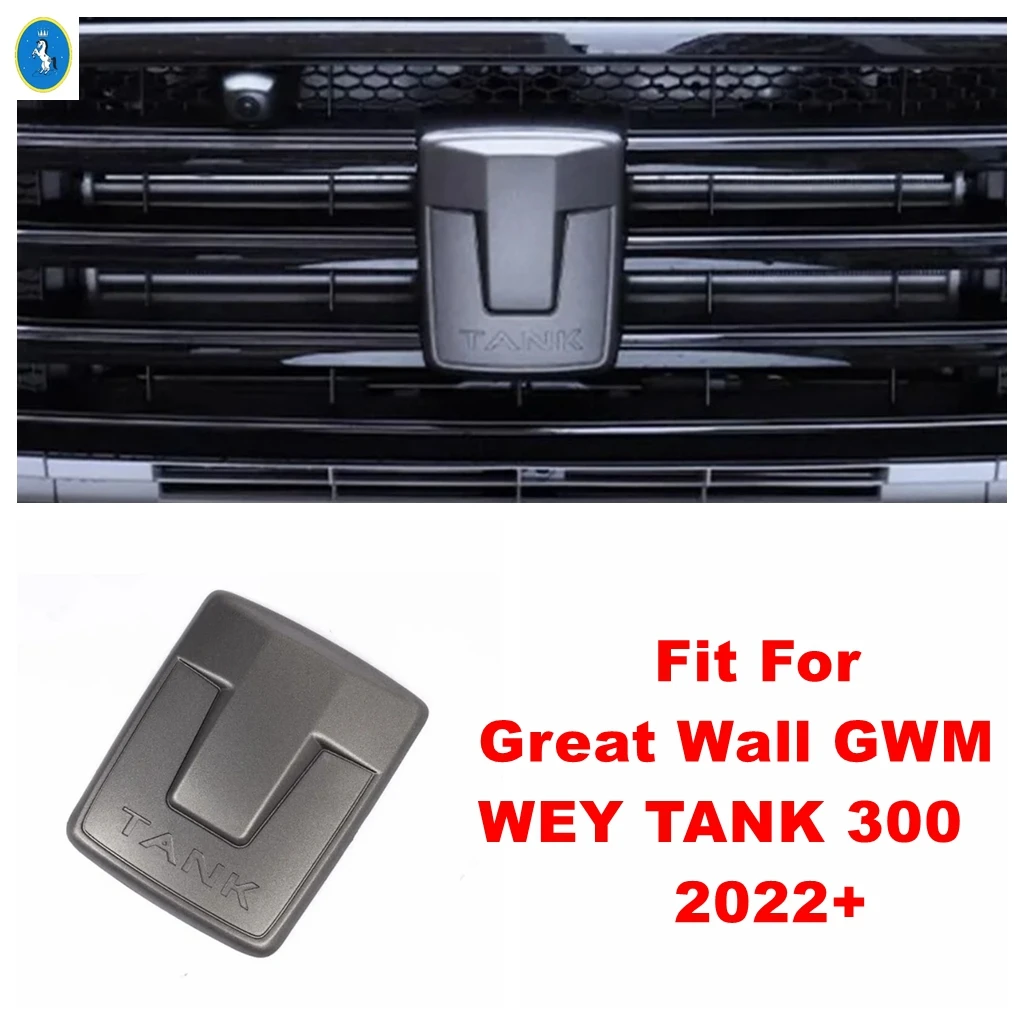 Auto Front Grille head Logo Decor Frame Cover Trim For Great Wall GWM WEY TANK 300 2022 2023 Matte / Black Exterior Accessories