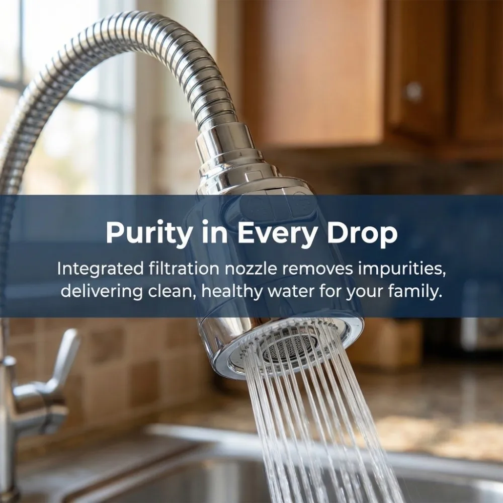 Easy Install Universal Fit Tap Sprayer Rotatable Filter Type Splash Proof Head Booster Extendable Water Saving Device Tap Filter