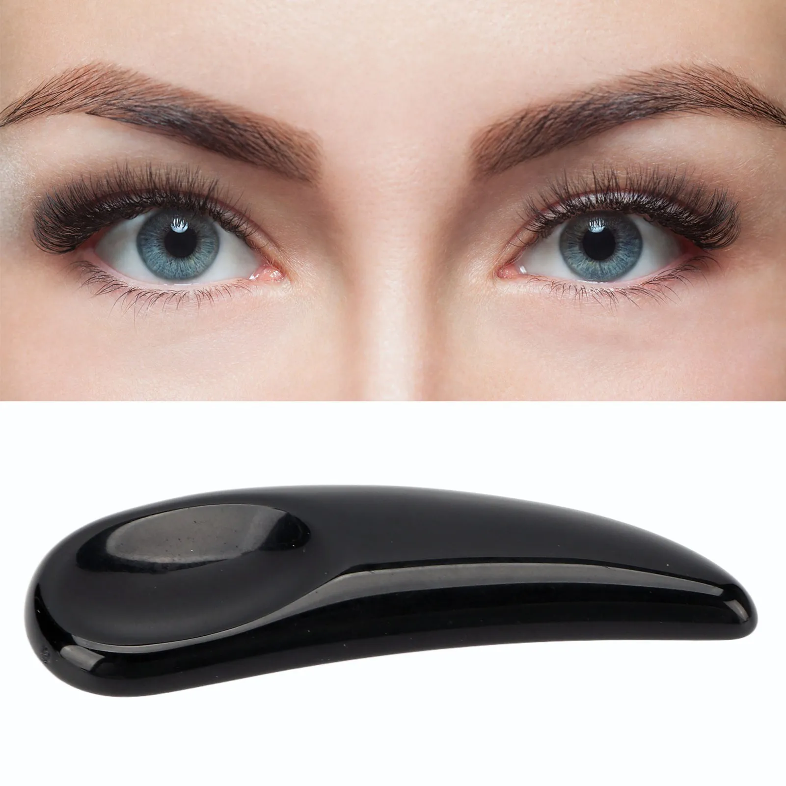 

Curved Cosmetic Spatula Scoop Mini Gua Sha Jadestone Curved Makeup Eye Cream Cosmetic Spatula Curved Cosmetic Spatula Scoop