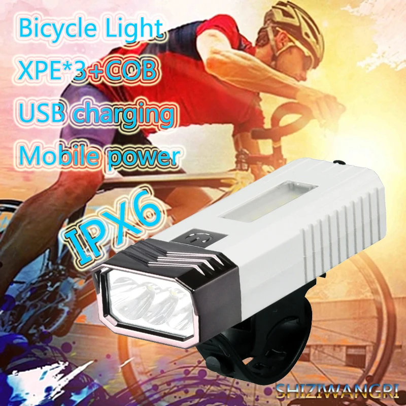 600LM Bike Bicycle Light USB LED Rechargeable Set Mountain Cycle Front Back Headlight Lamp 1200MAH Flashlight