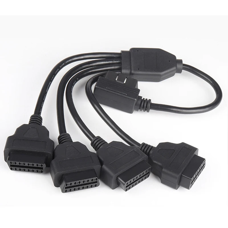 OBD Extend Cable OBD2 Splitter Cable 1 to 4 Converter Adapter Wire Car Extension Cord Multi-function Car Diagnostic Tool