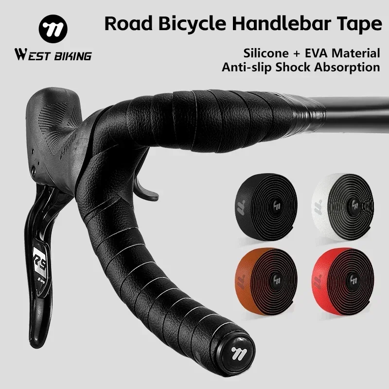 WEST BIKING Bicycle Handlebar Tape Non-Slip Shock Absorbing Belt Ultralight Silicone Gel Cycling Strap MTB Road Bike Accessories - view 2