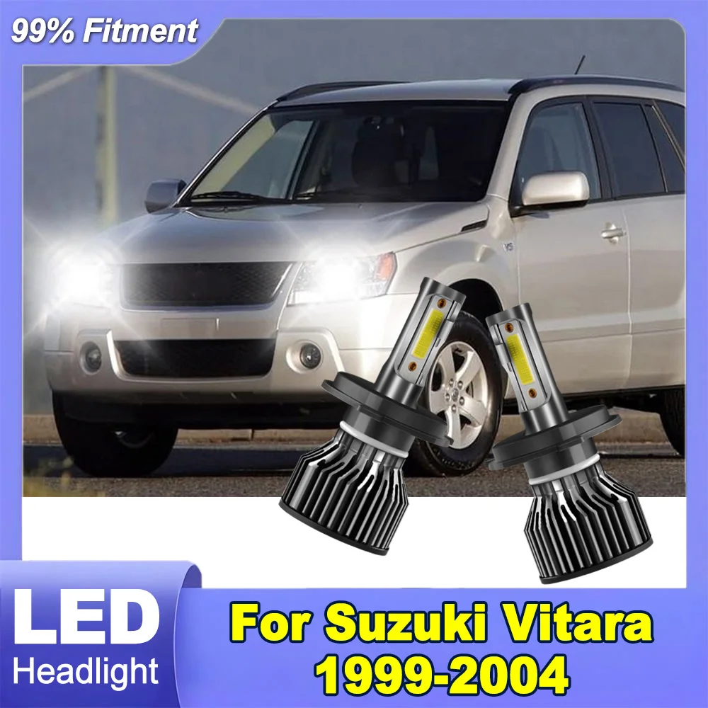 

2X Car LED Headlight 6000K White H4 High Low Beam Headlamp 30000LM 300W For Suzuki Vitara 1999-2003 2004 Plug and Play Car Light