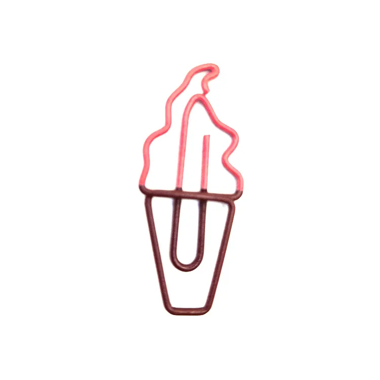 Cute Paper Clips Trendy Two-color Styling Paperclips Cartoon Cute Carrot Shaped Paperclips Ice Cream Curved Pins Wholesale