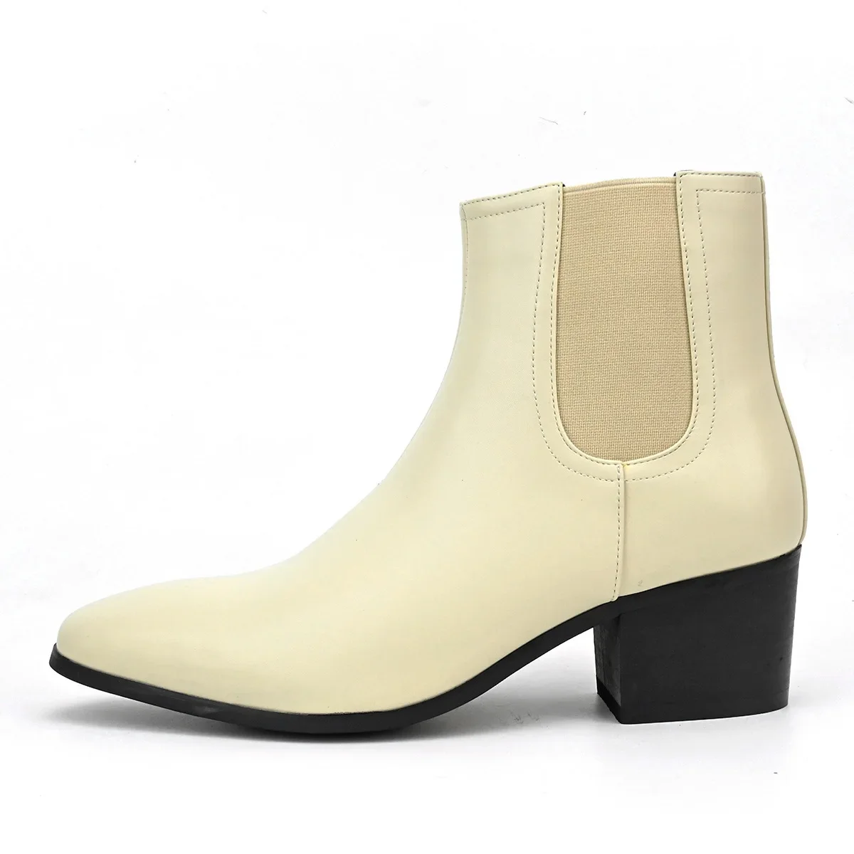 British style leather shoes Chelsea boots men\'s height increasing boots high-heeled men\'s shoes fashion short boots tide shoes