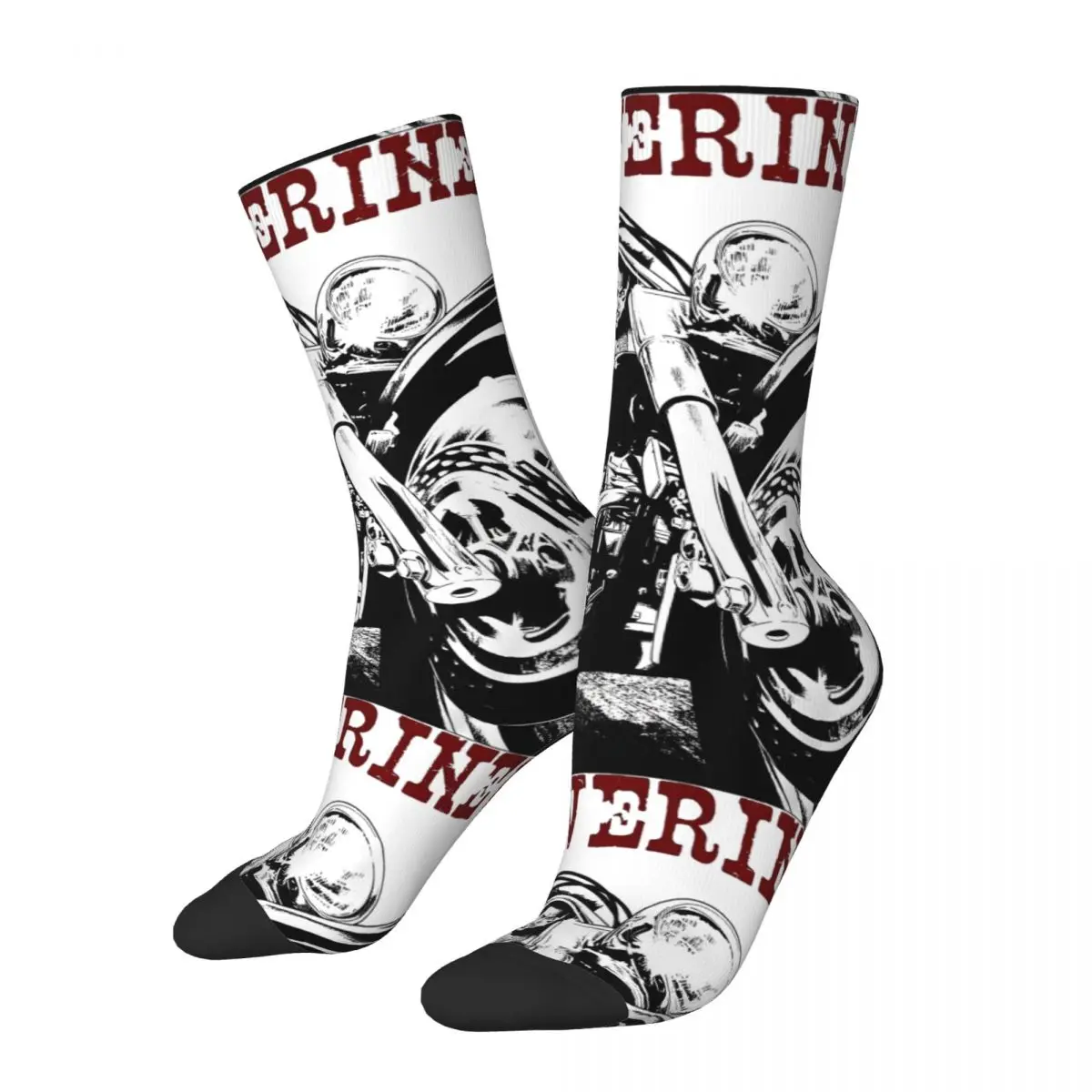 Winter Warm Retro Unisex X-Men Wolverine Young Biker Logan Motorcycle Socks Sweat Absorbing Soccer Socks