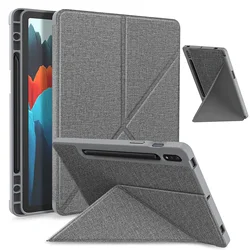 Funda con Portalápices para Samsung Galaxy Tab S7 Plus, S7 FE, 12,4 pulgadas, soporte plegable múltiple, libro para Galaxy Tab S8 Plus S8 +