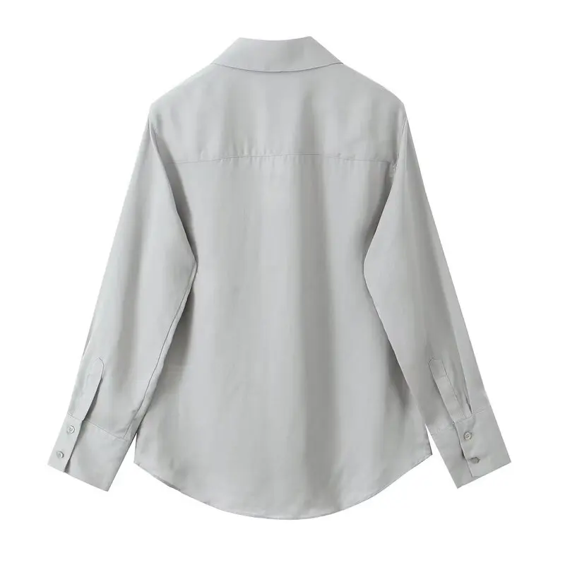 

Ele Long Sve irt Autumn New Arrival Women's Faion Loose Fit Classic Collar Dra Basic irt Versatile Ladies Bl...