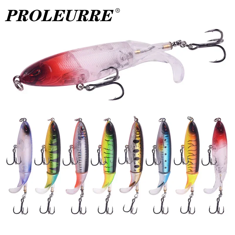 1 Pc with Propeller Wobblers Fishing Lure 10cm 13.5g Topwater Pencil Spin Soft Tail Artificial Hard Bait Fishing Tackle