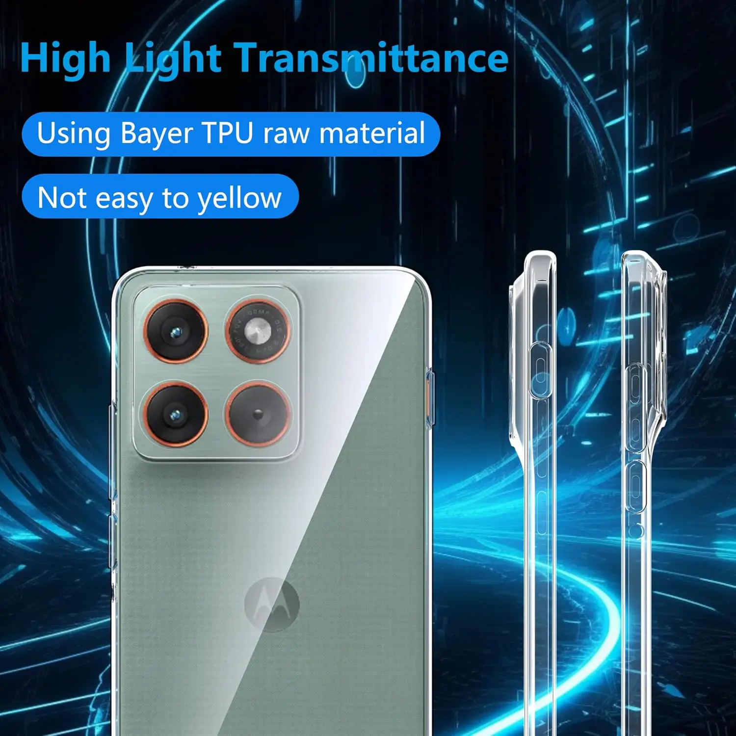 رقيقة جدا واضح لينة بولي TPU كاميرا حماية عودة قضية الهاتف غطاء ل Motolora موتو إيدج 70 Edge70 X70 الهواء T2601-2 XT2603-2 #5