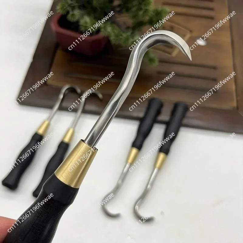 Bonsai Engraving Tool Set | Brushed Hook Knife for Bonsai Modeling & Dried Relic Making