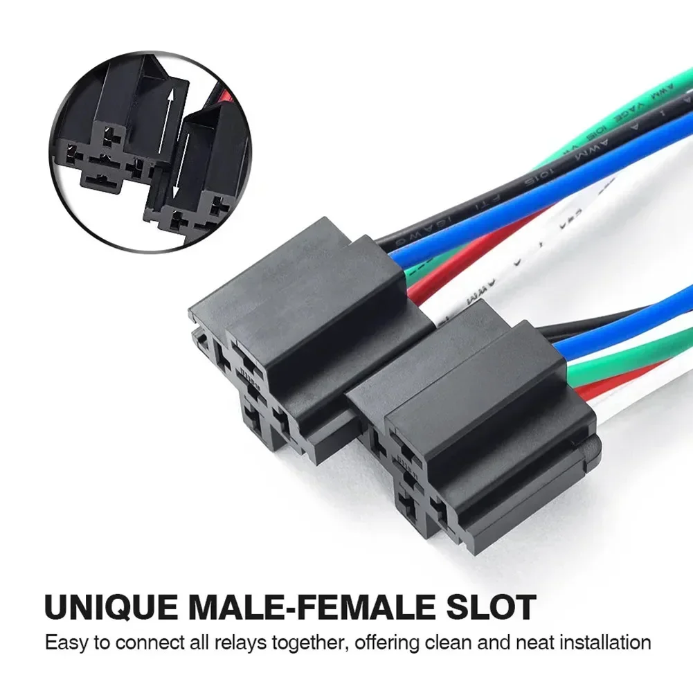 

6 Pack 30A Fuse Relay Switch Harness Set 12V DC 5-Pin SPST Automotive Relays 5-pin Fused Relay Wiring Harness For Wipers Starte