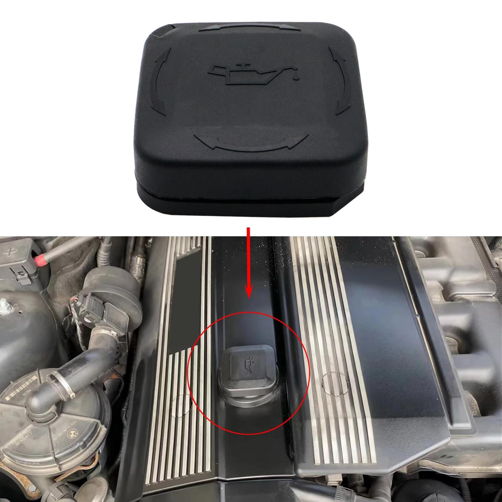 Engine Oil Filler Cap Cover Lid For BMW 325i 330i 525i 530i E46 E60 E63 E64 E90 11127500568 Leak Fix Replacement Land Rover MG