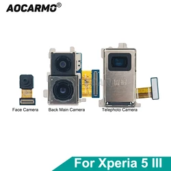 Aocarmo For Sony Xperia 5 III / X5iii 5G Mark3 XQ-BQ72 Front Face Selfie Back Ultra Wide Main Telephoto Zoom Camera Flex Cable