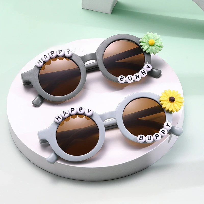 

New Children Colorful Vintage Flowers Sunglasses UV400 Girls Boys Fashion Protection Sunglasses Kids Sun Glasses Gafas De Sol