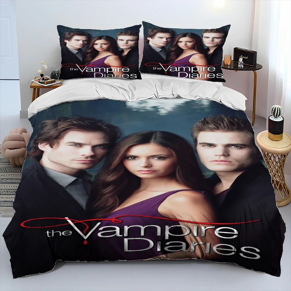 

The Vampire Diaries Comforter Bedding Set,Duvet Cover Bed Set Quilt Cover Pillowcase,King Queen Size Bedding Set for Adult Child