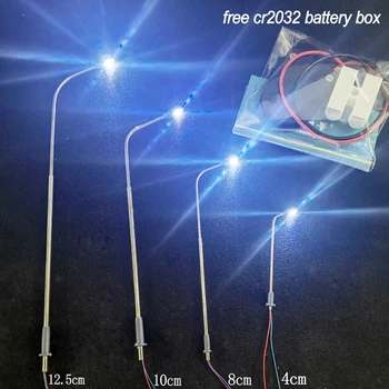 8/50 Stücke 3 V Modell straßenlaterne 1/64 Ho TT Z Skala Kaltweiße LED Simulierte Autobahn Dekor 4-12,5 cm Modell Licht Eisenbahn Layout