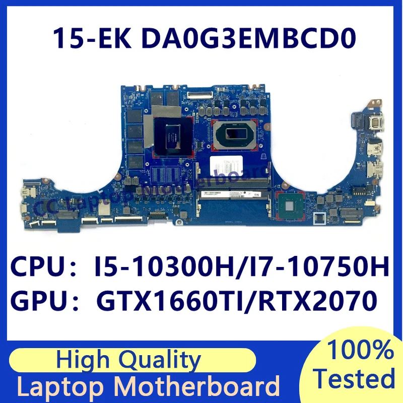 

L98750-001 L98755-601 For HP 15-EK Laptop Motherboard With I5-10300H/I7-10750H CPU GTX1660TI/RTX2070 DA0G3EMBCD0 100%Tested Good