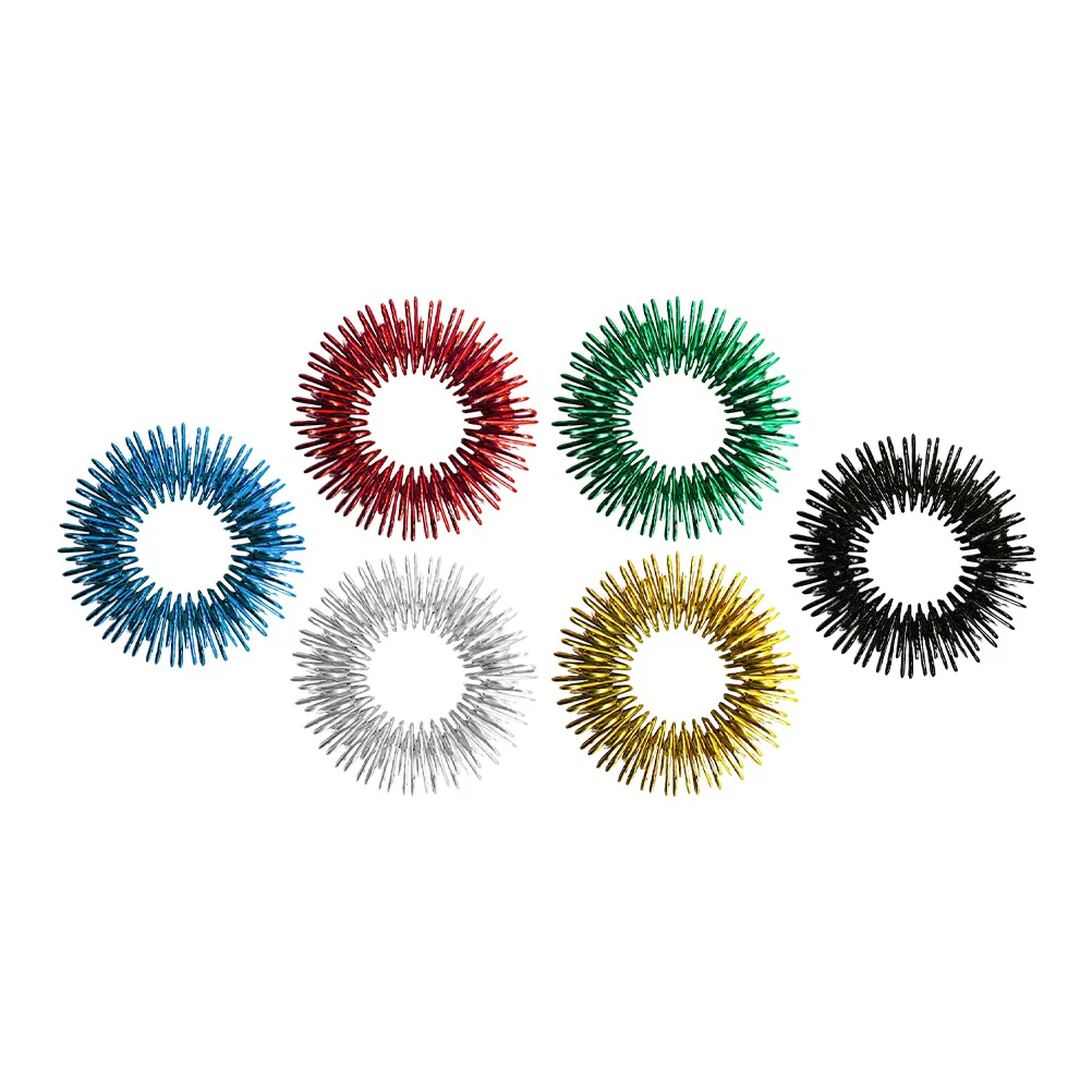 

6 Pcs Spiky Sensory Toys Finger Massage Tool Stress Reliever Massager Acupressure Ring