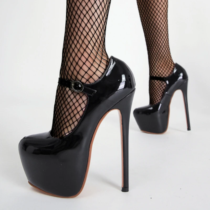 

Women Sexy High Heels New Design Women Pumps Shoes Elegant Ladies Buckle Strap Super High Heels Shallow Platform Wedding Sandals