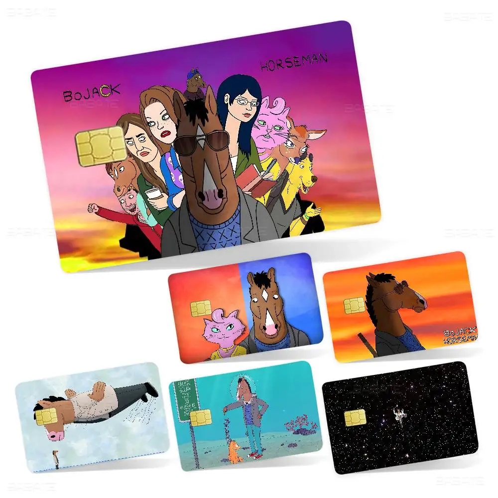 Cartoon B-BoJack H-Horseman 100% Hot Sale Amine Credit Debit Bank Card Bus Card Film Skin Sticker