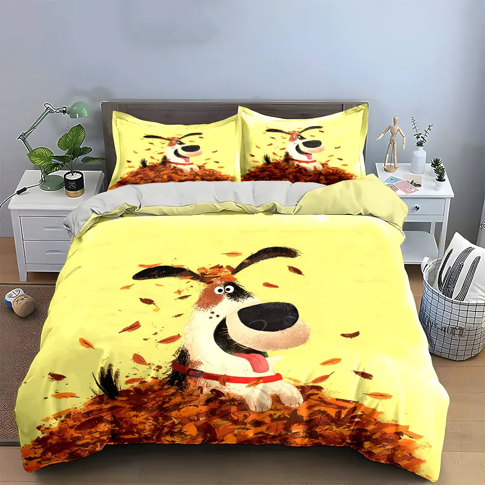

"Autumn Dog Decorative Set" Soft Comfortable Duvet Cover Bedding Set Included 1*Duvet Cover & 2*Pillowcases, gift