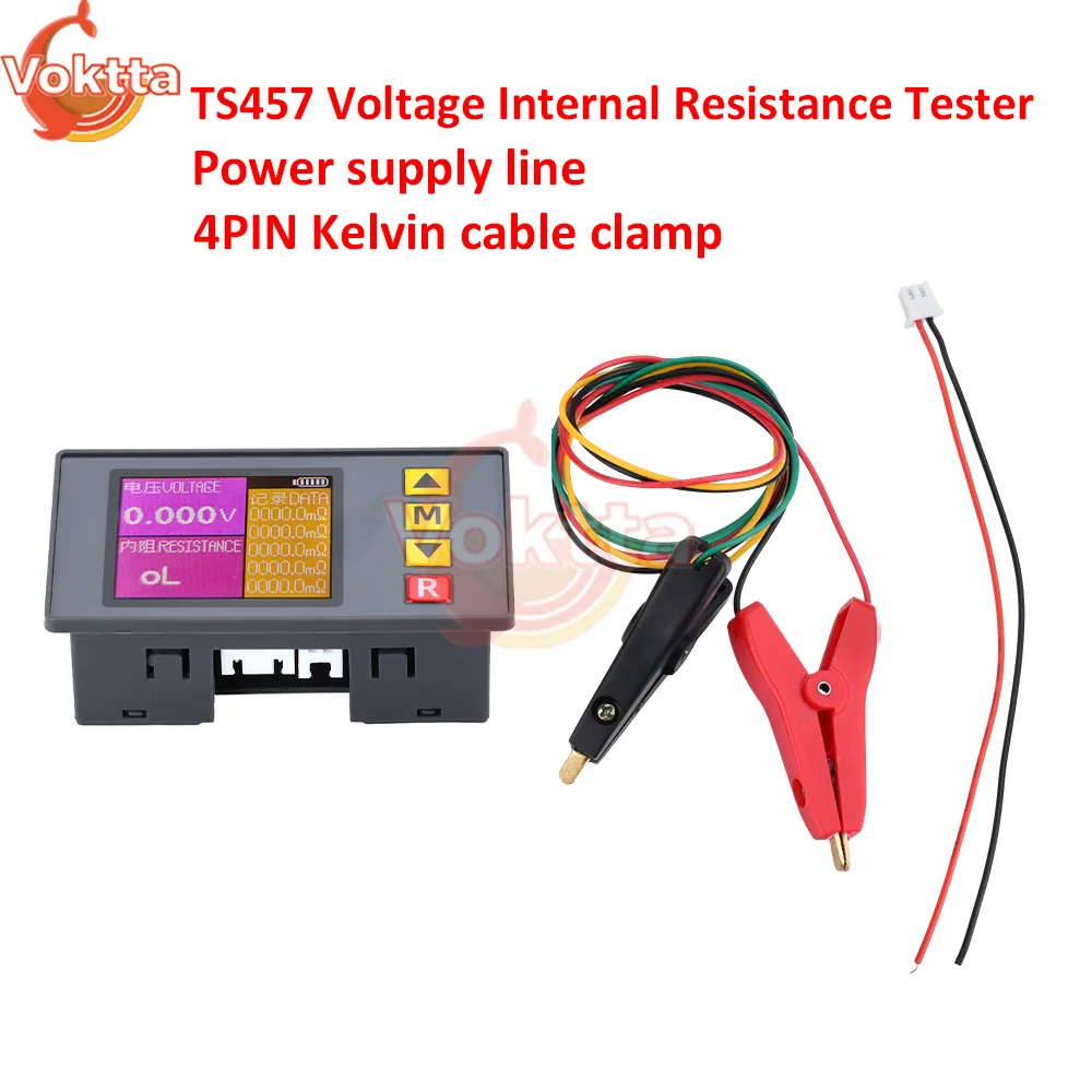 Bateria Digital Resistência Interna Tester Medidor de Tensão de Alta Precisão Kelvin Clip dc 5v Ts457