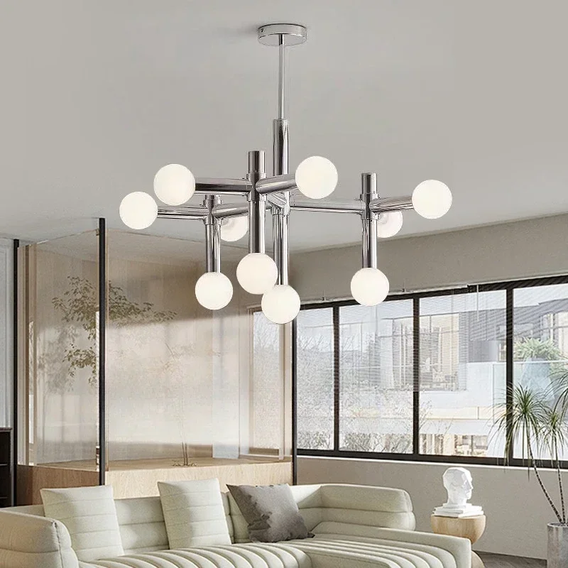 Italian Designer Stainless Steel Magic Bean LED Pendant Lamp Living Room Bedroom Restaurant Study Chandelier Art Decor Lighting