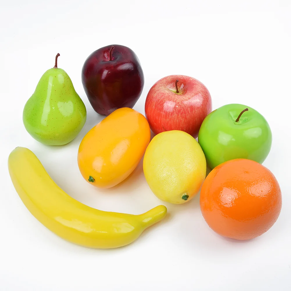 

Lifelike 8Pcs Artificial Fruit Long Lasting Variety Artificial Plastic Kitchen Table Home Decoration High Quality