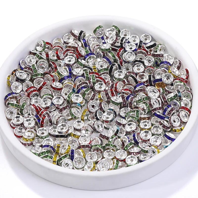 200pcs Fashion 6mm Drill Rings Bead charms Jewelry Making Fit DIY handmade Earrings necklace bracelet Crafts