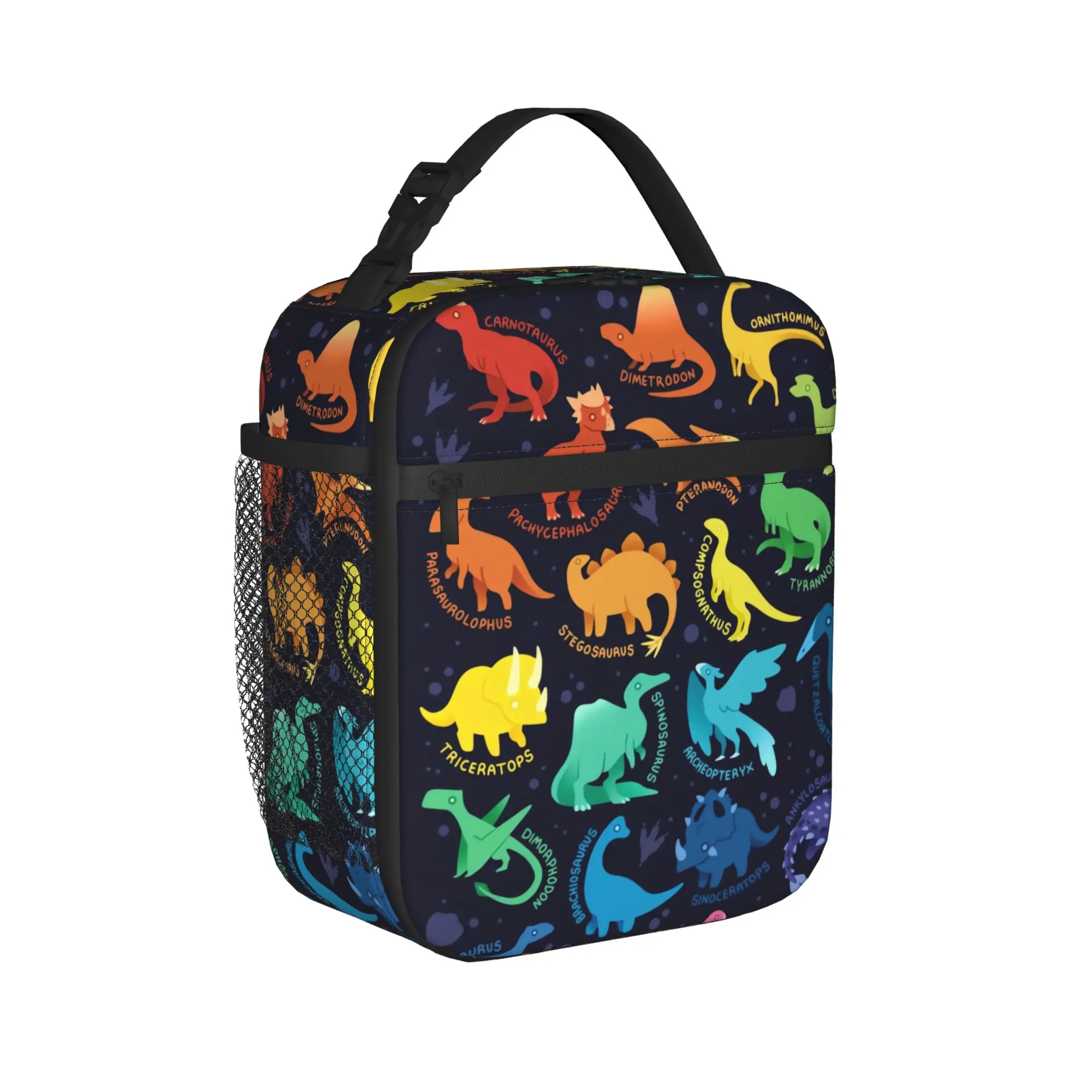 Popular Cartoon Dinosaur Lunch Bag Portable Insulated Lunch Box Girls Picnic Graphic Design Cooler Bag Waterproof Tote Food Bags