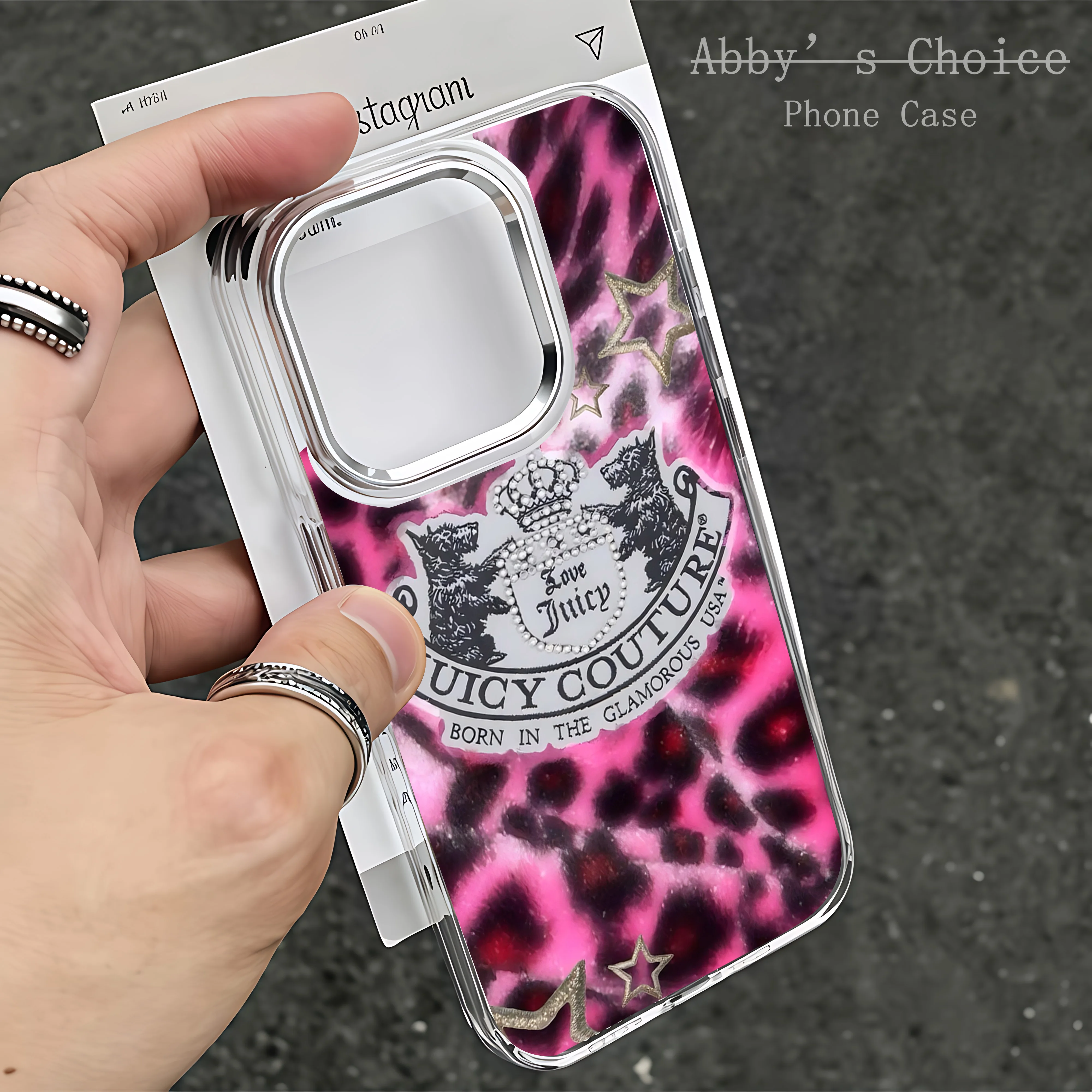 J-Juicy C-Couture Phone Case For iPhone 17 16e 16 15 14 13 12 11 mini Pro Max X XR XSMAX 8 7 Air Plus Transparent Soft Cover - náhled 4
