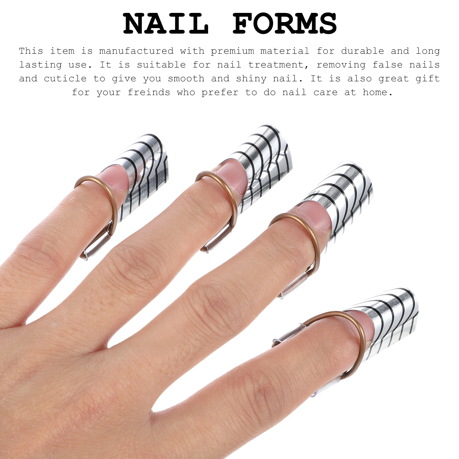 

10pcs Art Tools Reusable Foil Extension Forms For False Nails Cuticle Removal Manicure Kit Salon Home Use Care Tool Set Forms