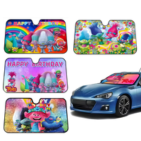 Cartoon Happy Trolls Windshield Sunshade Windscreen Cover Sun Shade Auto Sun Visor Car-covers Car Solar Protection