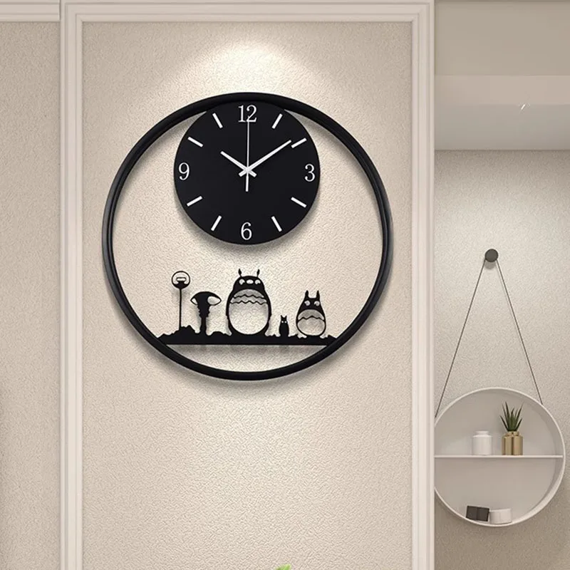 

Cartoon Chinese Style Wall Clocks Flip Silent Digital Art Mural Luxury Mechanism Clock Wall Cute Relogio De Parede Home Decor