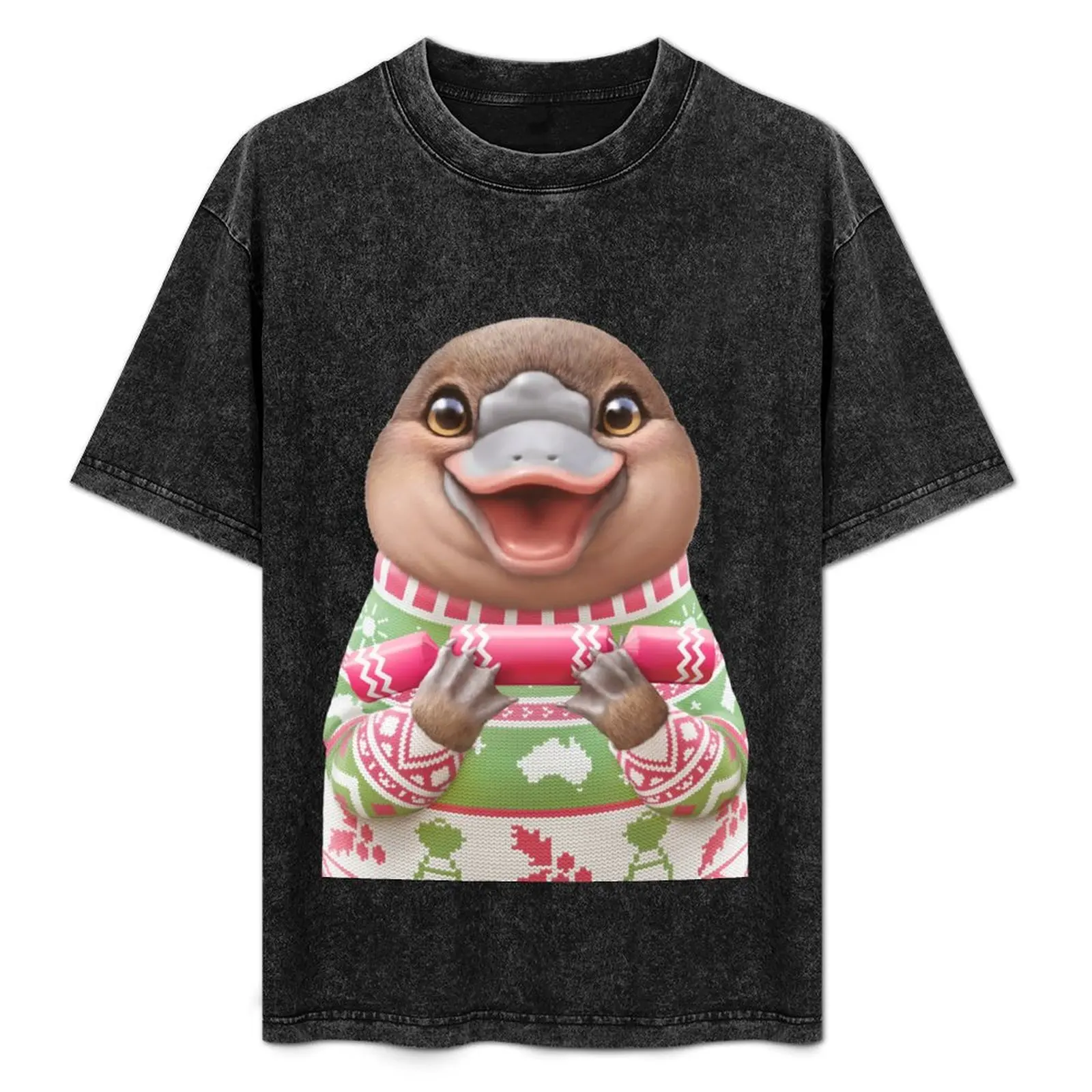 Australian Christmas Platypus T-Shirt Summer Casual Loose T-Shirt