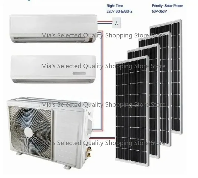 100% DC48V 18000btu off grid solar air conditioner 100% solar use battery at night