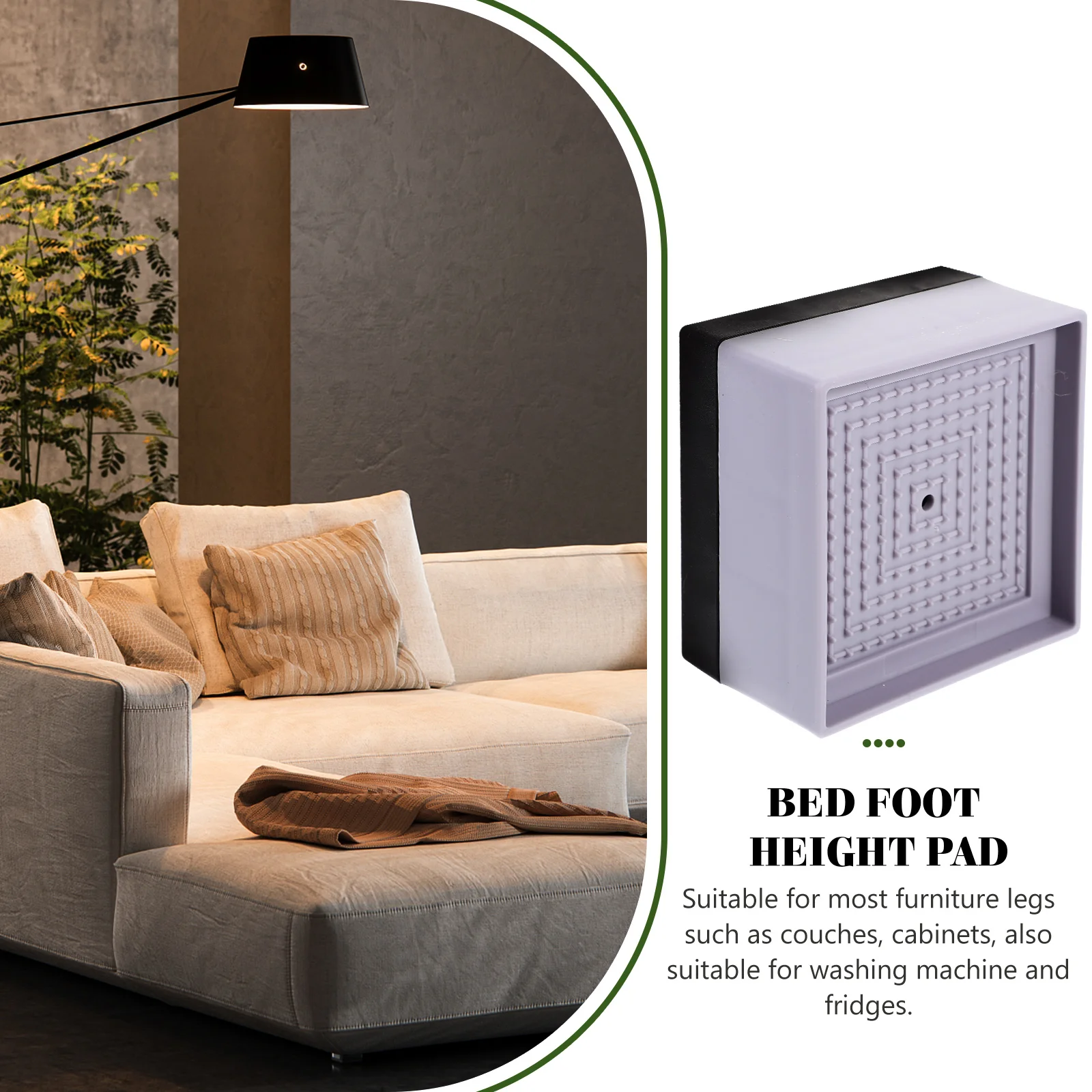 

4pcs Furniture Risers Bed Legs Lifts Heavy Duty Anti Slip Plastic Raiser Mats for Couch Table Chair 4cm Height Desk Sofa Leg