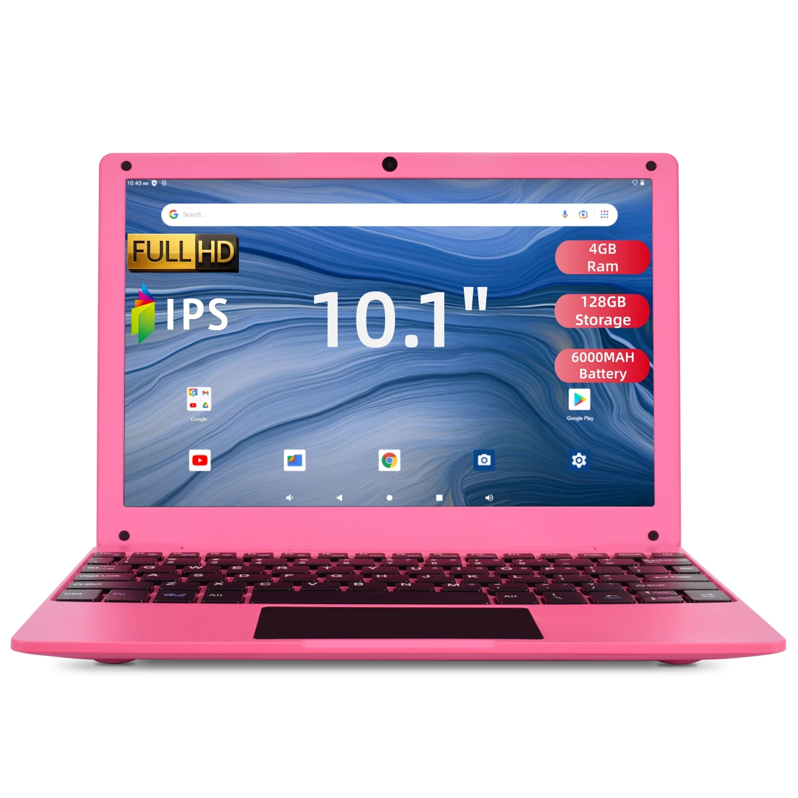 Vente directe d'usine système Android 10.1 pouces 13.0 RAM 4GB + 128GB Netbook CPU A523 tablette mince ordinateur portable Wi-Fi USB