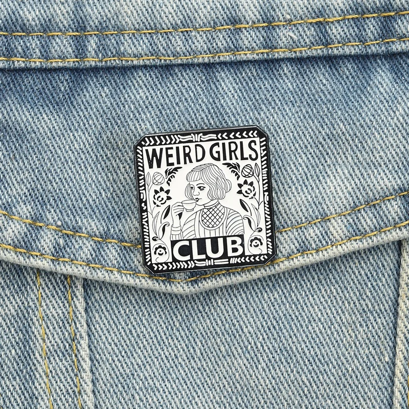 Weird Girls Club Emaille-Pins, weibliche Power-Broschen, Reversabzeichen, Punk-Gothic-Stil, Schmuck, Geschenk für Frauen und Freundinnen