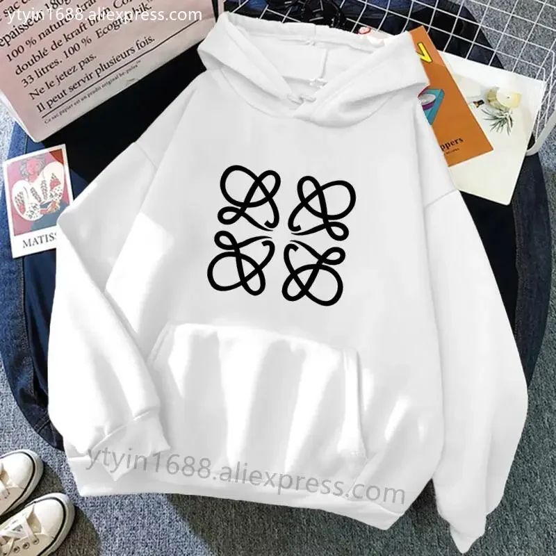 Hoodie feminino de manga com ombro drop, top solto, estampa gráfica, tamanho grande, confortável, roupas de inverno, nova moda, 2024