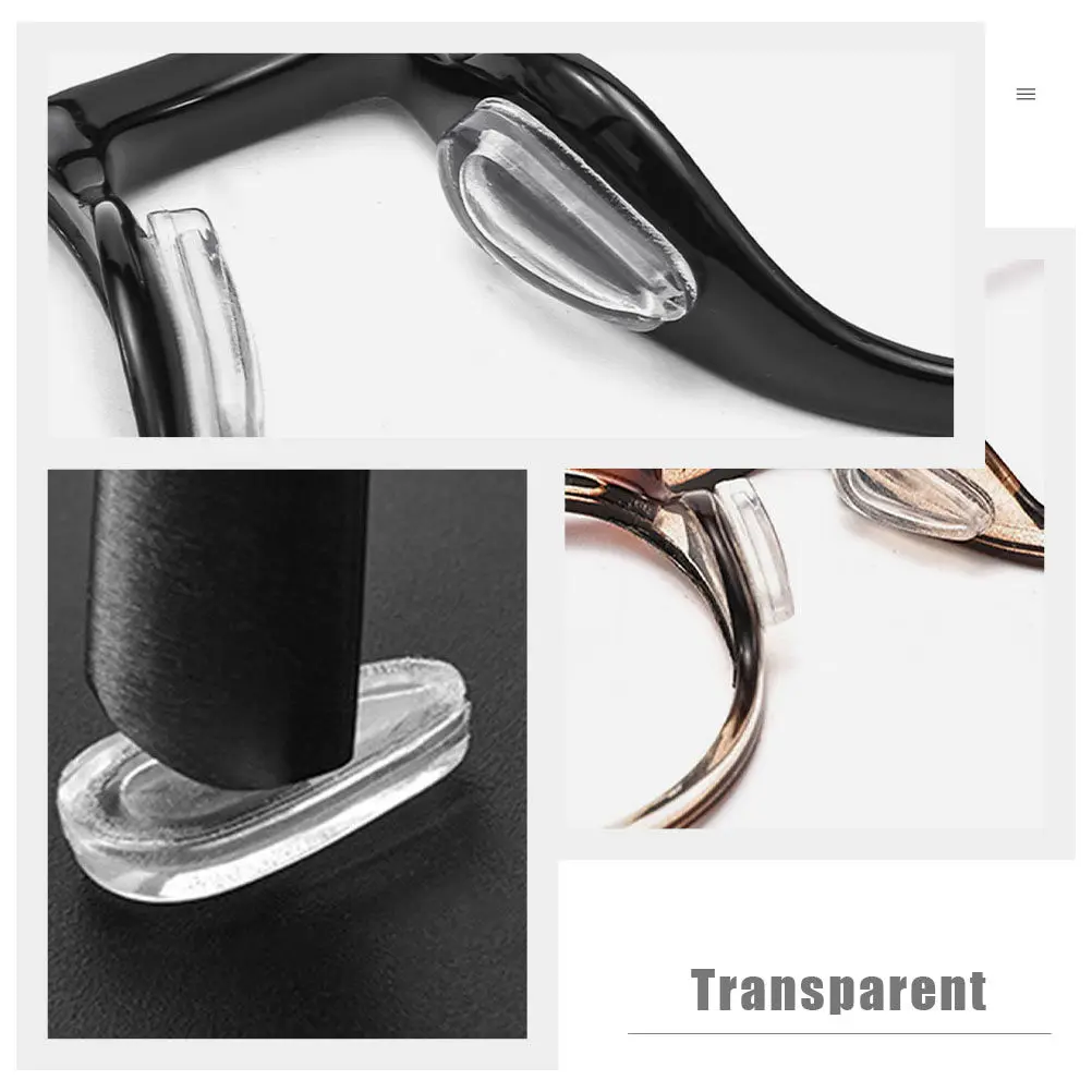 

10 пар силиконовых накладок для носа для очков: высококомфортные, нескользящие, мягкие, эластичные, долговечные