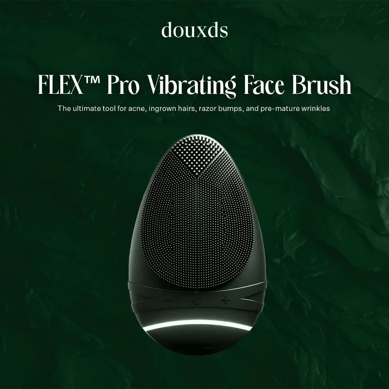 douxds Flex™ Pro Vibrating Face Brush, Electric Scrubber, Scrubber for Men, Flex™ Brush, Men's Skin Care