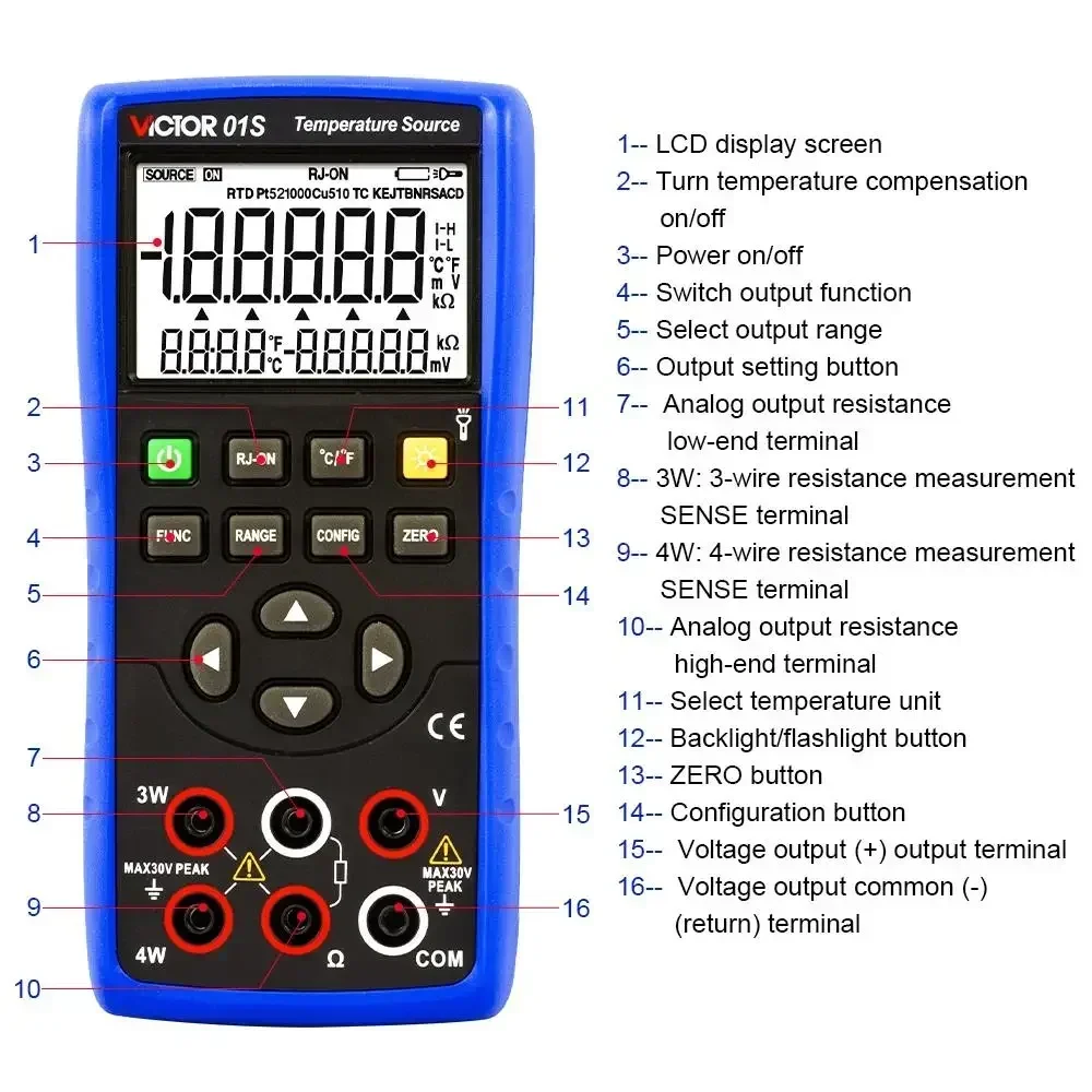 RUOSHUI 01S Temperature Source Accuracy 0.05% Signal Generator Output DC Voltage Thermocouple Thermal Resistance RTD Calibrator