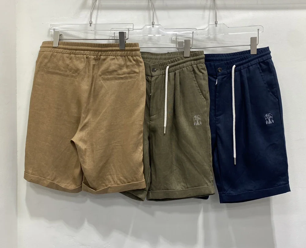 BILLIONAIRE BLKA CPTG Shorts Linen Cotton Thin 2024 Spring Summer new elastic embroidery Quality Big Size S-XXL Sports Pants