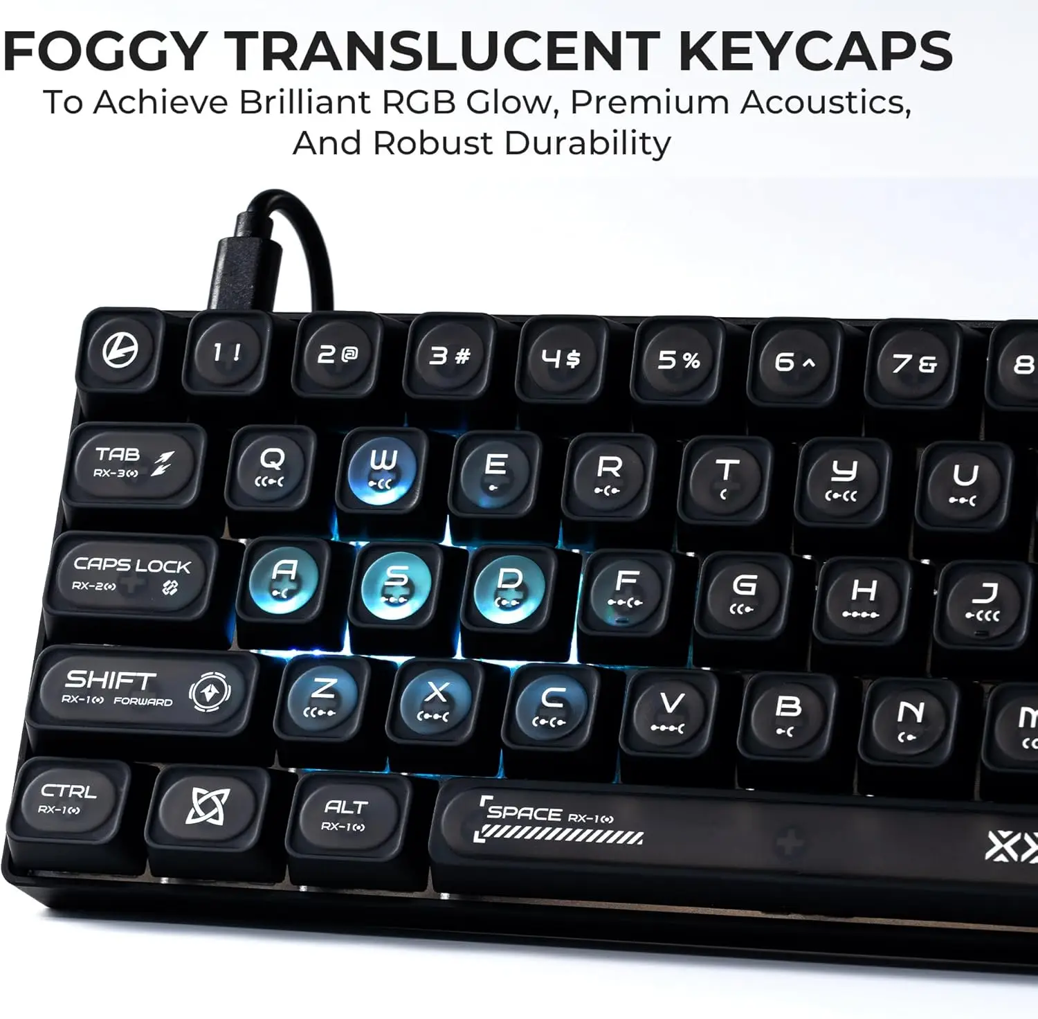 

136 Keys Black Translucent Cat Eye Design,Cherry MAX Profile PC+PBT Frosted RGB Keycaps